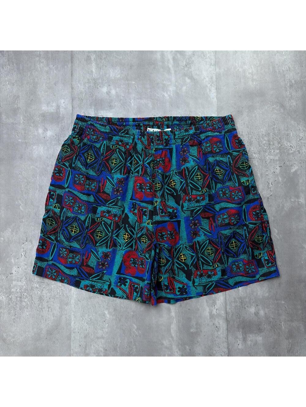 Vintage Key Elements Surf Grunge Aztec Baggy Board Shorts